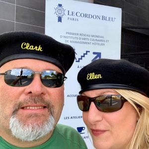 Keith and Jenn wearing berets