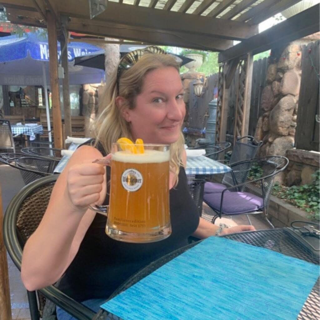 Jenn enjoys beer