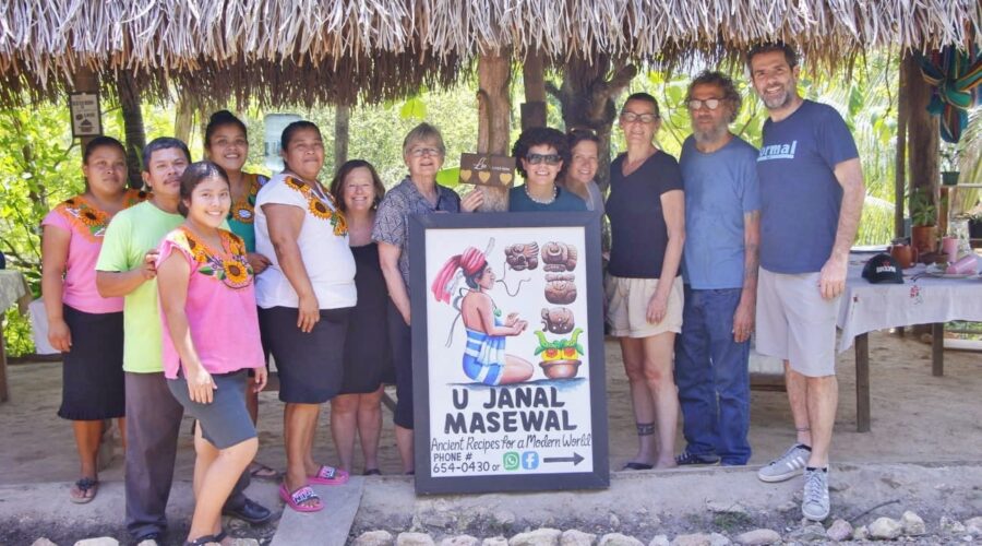 The Tzib family from U Janal Masewal in Oxmul Kah with the Rachel Forrest and her family